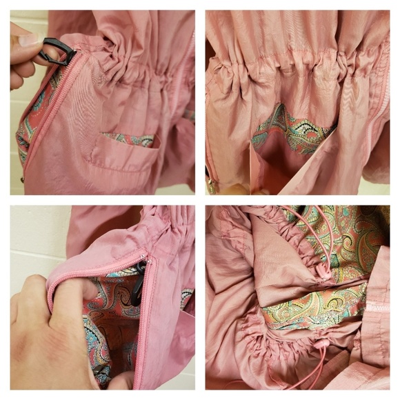 ShedRain Anorak Women's Pink Shell Paisley Lined Packable Hooded Rain Jacket - Picture 3 of 7